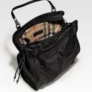 Burberry black nylon tote bag